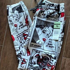 Graphic Comic Print Joggers